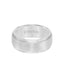 EDWARD Raised Brush Finished Center White Tungsten Carbide Comfort Fit Band with Polished Step Edges by Triton Rings - 9 mm - Larson Jewelers