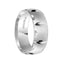LUKE White Tungsten Domed Matrix Comfort Fit band with Brush Finish and Bright Cuts - 8mm - Larson Jewelers