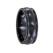 SILVANUS Domed Black Titanium Ring with Domed Edges by Edward Mirell - 8 mm - Larson Jewelers