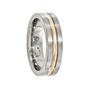 FORTUNATO Titanium Ring with 14K Gold Inlay by Edward Mirell - 6 mm Mirell - Larson Jewelers
