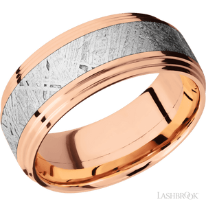 14K Rose Gold with Polish Finish and Meteorite Inlay - 9MM - Larson Jewelers
