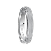 ADISON 14k White Gold Wedding Band Domed Brushed Finish Center with Milgrain Rolled Edges by Artcarved - 4mm, 6mm, & 8mm - Larson Jewelers
