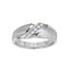 MERRITT 14k White Gold Wedding Band Domed Vertical Brushed Finish with Tension Set Diamonds- 7 mm - Larson Jewelers