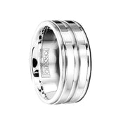Polished & Brushed Cobalt Wedding Ring with Beveled Edges - 9mm - Larson Jewelers