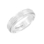 ELTON Raised Brush Finished Center White Tungsten Carbide Comfort Fit Band with Polished Step Edges by Triton Rings - 6 mm - Larson Jewelers