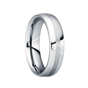 OCTAVIANUS Polished Comfort Fit Tungsten Wedding Ring with Brushed Center - 6mm & 8mm - Larson Jewelers