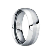 OTHO Polished Tungsten Wedding Ring with Brushed Stripe - 6mm & 8mm - Larson Jewelers