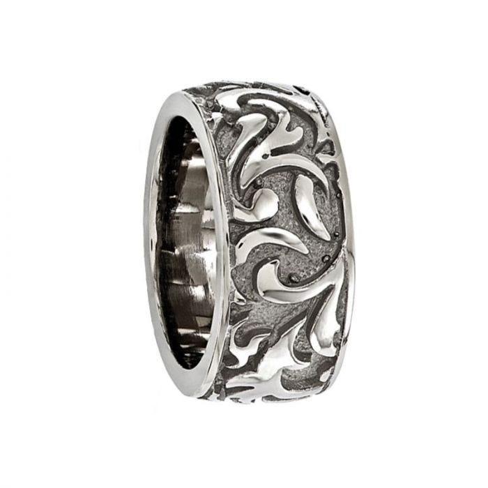 ARSENIUS Titanium Ring with Casted Pattern by Edward Mirell - 11 mm