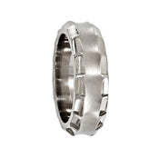 Edward Mirell Titanium Faceted Edge Brushed/Polished 8mm Concave Band Size 10 - Larson Jewelers