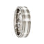 BACCHUS Brushed Titanium Ring with Sterling Silver Inlay by Edward Mirell - 7 mm - Larson Jewelers