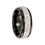 JULIUS Black Titanium Ring W/Sterling Silver Patterned Band by Edward Mirell - 9 mm - Larson Jewelers