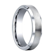 OPTIO Benchmark Beveled Cobalt Chrome Wedding Band with Brushed Center - 6 mm - Larson Jewelers