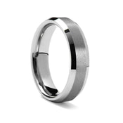 HOUSTON Benchmark Beveled Satin Tungsten Ring - 6mm - Larson Jewelers