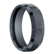 SCORPIO Benchmark Black Ceramic Ring with Beveled Edges - 7 mm - Larson Jewelers