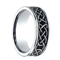 CHESTER Comfort Fit Carved Celtic Knot Design Cobalt Ring by Benchmark - 7mm - Larson Jewelers