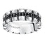BARAK Sterling Silver Cast wedding band with black sapphires and black Oxidation - 7.5mm - Larson Jewelers