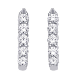 10K White Gold 1/4 Ct.Tw. Diamond Hoop Earrings - Larson Jewelers