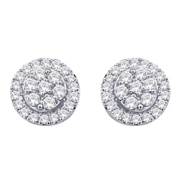 10K White Gold 1/4 Ct.Tw.Diamond Flower Stud Earrings - Larson Jewelers