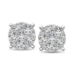 14K White Gold 2/5 Ct.Tw. Diamond Flower Studd Earrings - Larson Jewelers