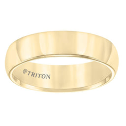 FARGO Domed Yellow Tungsten Carbide Comfort Fit Band with Bright Polish by Triton Rings - 6mm - Larson Jewelers