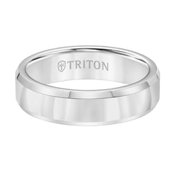 GARTH Tungsten Carbide Comfort Fit Ring with Reflective Polished Finish and Beveled Edges by Triton Rings - 6 mm - Larson Jewelers