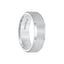 CASSILL White Tungsten Carbide Bevel Edge Comfort Fit Band with Satin Center Finish by Triton Rings - 7mm - Larson Jewelers