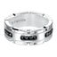 KENZO White Tungsten Ring with Silver Inlay & Black Diamonds by Triton Rings - 8mm - Larson Jewelers