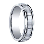 PROTECTOR Benchmark Raised Grooved Center Cobalt Chrome Wedding Band - 7mm - Larson Jewelers