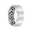 14k White Gold Wedding Band Rope Infinity Inner Design Beveled Brushed Finish by Artcarved - 8 mm - Larson Jewelers