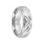 INCARNATION 14k White Gold Wedding Band Criss Cross Center Design Brushed Finish with Stepped Edges by Artcarved - 6 mm - Larson Jewelers