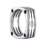 BARBOSSA Benchmark Grooved Square Titanium Wedding Ring with Screws- 7.5mm - Larson Jewelers