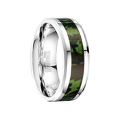 BALROG Polished Cobalt Men’s Wedding Ring Camo Inlay by Crown Ring - 8mm - Larson Jewelers