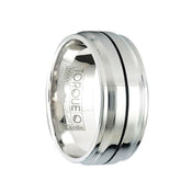 BROCK Cobalt Polished Wedding Band with Black Linear Raised Center Design by Crown Ring - 9mm - Larson Jewelers