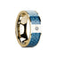 GILES Flat 14K Yellow Gold with Blue Carbon Fiber Inlay & White Diamond Setting - 8mm - Larson Jewelers