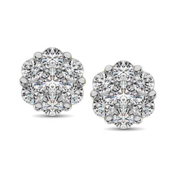 10K White Gold 1/5 Ct.Tw. Diamond Flower Studs Earrings - Larson Jewelers