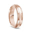 14k Rose Gold Polished Finish Raised Center Ring with Milgrain Edges - 6mm - Larson Jewelers
