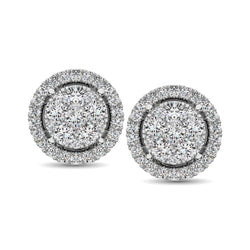 14K White Gold 1/2 Ct.Tw. Diamond Flower Stud Earrings - Larson Jewelers