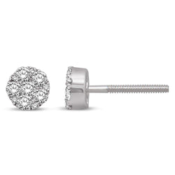 14K White Gold 2/5 Ct.Tw. Diamond Flower Stud Earrings - Larson Jewelers