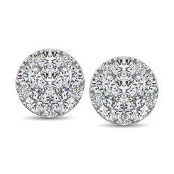 14K White Gold 3/8 Ct.Tw. Diamond Flower Stud Earrings - Larson Jewelers