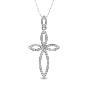 Diamond 1/5 Ct.Tw. Cross Pendant in 10K White Gold - Larson Jewelers