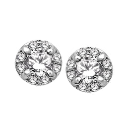 14K White Gold 7/10 Ct.Tw.Diamond Stud Earrings - Larson Jewelers