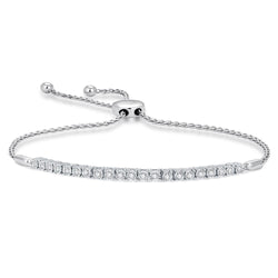 Sterling Silver 1/4 Ct.Wt. Diamond Bolo Bracelet - Larson Jewelers