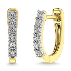 Diamond 1/5 Ct.Tw. Hoop Earrings in 10K Yellow Gold - Larson Jewelers