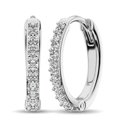 Diamond 1/5 Ct.Tw. Hoop Earrings in 10K White Gold - Larson Jewelers