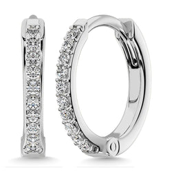 Diamond 1/5 Ct.Tw. Hoop Earrings in 10K White Gold - Larson Jewelers