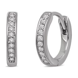 10K White Gold 2/5 Ctw Diamond Hoop Earrrings - Larson Jewelers