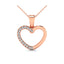 10K Rose Gold 1/10 Ctw Diamond Heart Pendant - Larson Jewelers