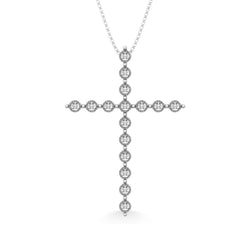 Diamond 1/20 Ct.Tw. Cross Pendant in Sterling Silver - Larson Jewelers