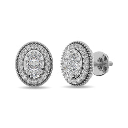 Diamond 5/8 Ct.Tw. Round Shape Stud Earrings in 14K White Gold - Larson Jewelers