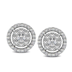 Diamond 1/2 Ct.Tw. Round Double Frame Stud Earrings - Larson Jewelers